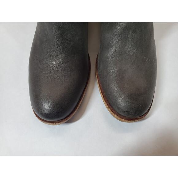 Kork Ease Womens 11 Leather Block Heeled Boots Ankle Bootie Dark Gray Mayten - Picture 6 of 8